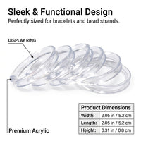 Jewelry Organiser Stand, Lightweight C Shaped Acrylic Holder, Jewellery Storage for Craft Fair Display, Clear Bracelet