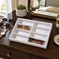 8-Slot Eyeglasses Tray Raised Dividers 8 Slot Sunglass Tray Lined Interior