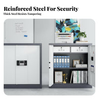 Large Capacity Electronic Lock Filing Cabinet Heavy-Duty Construction Office Furniture Anti-Tamper Alarm Document Organizer Lifetime Warranty for Businesses, Business Owners, Homeowners, Commercial Space, Archive Room, Home, Emergency Preparedness