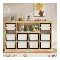 Child S Toy Storage Cabinet Shelf Organizer Solid Wood Construction Child-friendly Design Wooden Cubby Spacious Bins Suitable for Toddlers Infants Playroom Bedroom Home Decoration