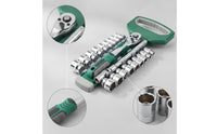 72-Tooth Metric Socket Set Chrome-Plated Socket Wrench Kit with Case Heavy Duty Ratchet Wrench Set Long-Lasting for Mechanics, Garage