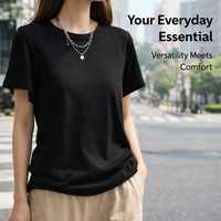 T Shirts for Women in Soft Modal Blend, Oversized Loose Fit Ladies Casual Wear, Round Neckline Summer Top, Breathable