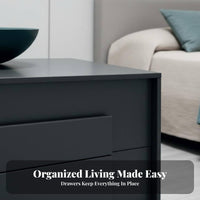 Bedside Storage Cabinet Rounded Corners Shaped Nightstand Easy Assembly