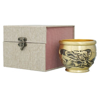 Brass Ashtray Embossed Relief Decorative Ashtray Chinese-Themed Patterns