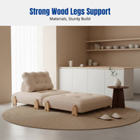Folding Sectional Sofa Bed, Sturdy Wood Frame, Convertible, Cream Minimalist, Space-Saving, Living Room
