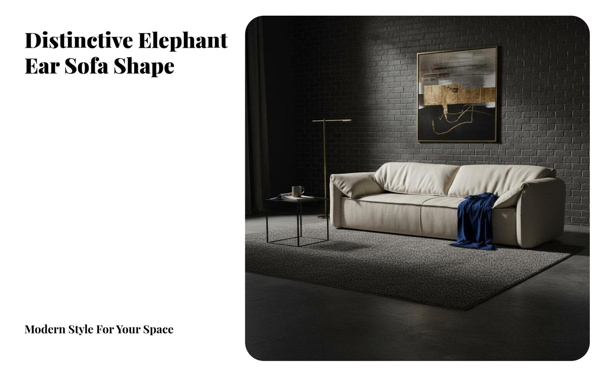 Nordic Design Elephant Ear Armrest Sofa technical Fabric Upholstered Multi-Person Sofa Small Space space-efficient Couch Padded Armrests for Families, Homeowners, Young Adults, Apartment, Studio Flat, Lounge Area, Bedroom