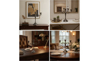 Candlestick Holder with Three Cups Metal 3-Arm Candelabra European-Style