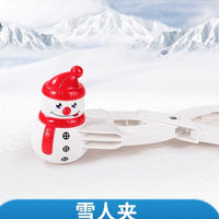 圣诞老人雪球夹可爱圣诞节儿童玩雪工具雪夹创意加厚加长雪球模具