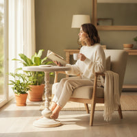Round Pedestal Table Refined for Living Room, Bedroom