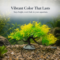 Artificial Pine Tree Aquarium Ornament, Plastic Aquatic Plant for Fish Tank Decoration