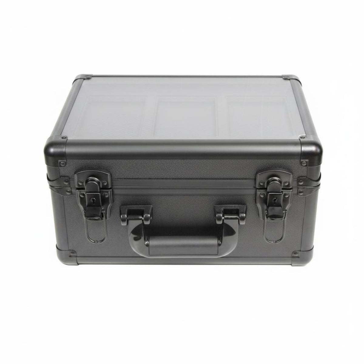 EVA Foam Interior Graded Card Slab Storage Box Shockproof Aluminum Card Carrying Case Moisture-Proof Lockable Latches for Investors, Travel