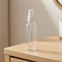 Clear PET Plastic Fine Mist Spray Bottle for Cosmetics and Perfume, Refillable Travel Atomizer
