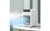 White Mini Desktop Air Cooler Rechargeable Desktop Air Cooler Compact Portable Mist Fan 2-Speed for Desk