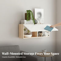 Multi-Compartment Wall Unit Space-Saving Household Storage Minimalist Design Easy to Clean for Home Office Workers, Living Room