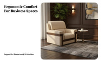 Supportive Padding Upholstered Single Sofa Thick Cushioning Upholstered Accent Chair Ergonomic Design Lounge Seating Sturdy Frame for Office Visitors, Business Professionals, Apartment Dwellers, Reception Area, Conference Room, Bedroom, perusing corner