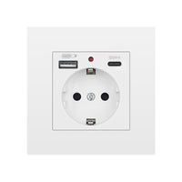European Standard Wall Power Socket with USB and Type-C, 16A