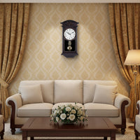 Pendulum Wall Clock Wood-Look Wall Clock with Pendulum Farmhouse for Home Office