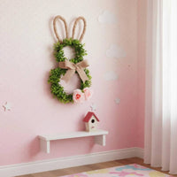 Easter Bunny Wreath Lightweight Holiday Decoration Handmade Look