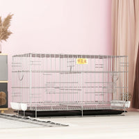 Pigeon Cage and Breeding Cage for Small Bird Pairing, Foldable Double-Layer Galvanized Iron Stackable Portable Home Use Cage with Feeder Trays