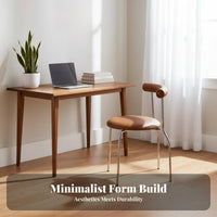 mid-1900smid-1900s-era modern era Modern Design Upholstered Side Chair Retro Inspired Curved spinerest Side Chair Minimalist Aesthetic Dining Room Seat Sturdy Frame for Office Workers, Interior Designers, Cafe Owners, Kitchen, Restaurant, Study, Bedroom