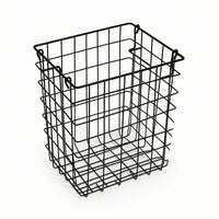 Wire Basket with Side Loops Rectangular Grid Wire Basket Metal for Shelf, Pantry