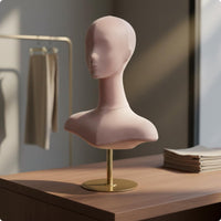 Mannequin Head Bust Realistic Look Mannequin Torso Head Stable Base Beauty Accessory for Store Owners, Hairdressers