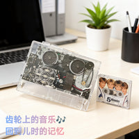 USMEI K66T Bluetooth Cassette Player Retro Transparent, HiFi, FM Radio