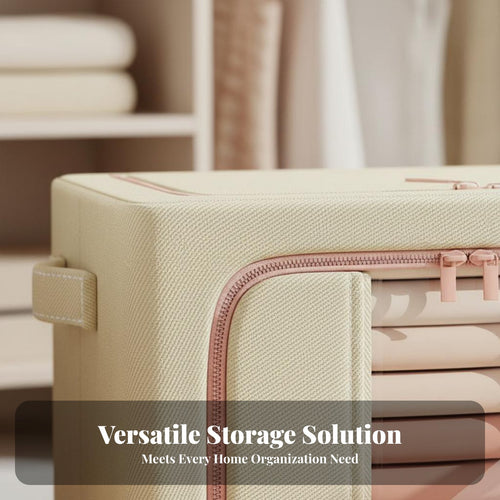 Collapsible textile Box with viewing panel Foldable home arrangement Organization for Renters