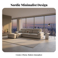 L-Shaped Sectional Sofa Nordic design Living Room Seating abrasion-resistantResistant Couch for Pet Owners, Apartment Dwellers, Small Spaces, Office