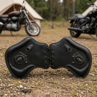 Saddle Embellishment with Rebellious-Gothic-Influenced Frame Trim Retro Motorcycle Accessory for    Riders, Street Riding