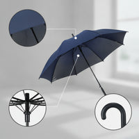 Waterproof Umbrella with J-Handle Water-Repellent Umbrella with J Handle Classic Windproof for Commuters