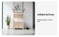 New Chinese and design Hall Tree with Bench and Cabinet Freestanding Entryway Organizer with Bench Multi-Functional Design Coat Stand Space-Saving for Apartment Dwellers, homeowners, Families, Hallway, Mudroom, Bedroom, Living Room
