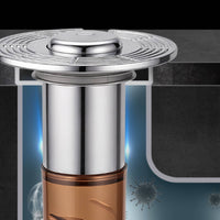 Anti-Odor Drain Insert Easy Installation Self-Sealing Drain Fitting for Bathroom