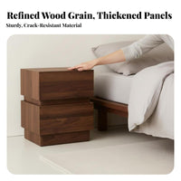 Minimalist Block Table Space-Saving Nightstand Sturdy Construction Scuff-Withstand Ant-Withstand Ant for Homeowners, Adults