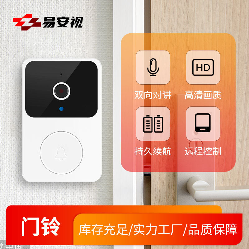 Smart Wireless Video Doorbell with Indoor Monitor, WiFi, HD Camera, Two-Way Audio