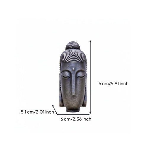 Buddha Head Statue Retro Aesthetic Buddha Face Statue Thoughtful Gift for Shelf