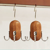 Wooden Wardrobe Hook Compact Four-Hook Hanger Space Saving for Closet