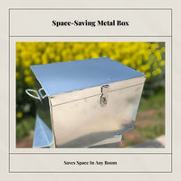Lockable Tin Money Box, Small Rectangular Storage Case, Home, DIY, utilitarian design