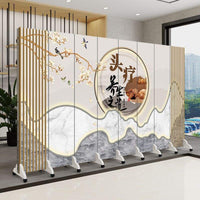 1 Piece Foldable Privacy Screen Mobile Partition Double-sided Folding Room Divider with Sturdy Wood Frame and Casters Suitable for Therapists Renters Spa Medical Office