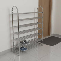 Stainless Steel Shoe Rack Large Capacity Multi-Tier Shoe Shelf Easy Assembly Household Furniture for Students, Dormitory, Entryway, Balcony