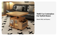 elevatingTop Rolling Coffee Table Multi-Functional elevatingTop Rolling Table Lockable Casters Large Capacity Storage