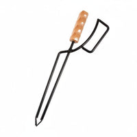 Campfire Fireplace Tongs with Wooden Handle Ergonomic Firewood Tongs Rustproof Firewood Grabber for Barbecue Experts, Campfire