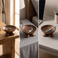 Feet Shaped Bowl Wood-Grain Bowl with Feet Shape Sculptural for Entryway, Living Room, Desk