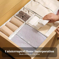 3 Pieces Compartmented textile Box Set Easy Assembly Drawer Divider adaptable
