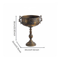 Metal Goblet Vase Industrial Ornate Metal Vase Stand Detachable Home Decor for Wedding