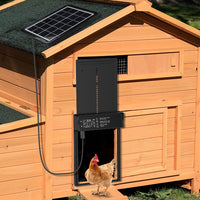 Solar-Powered Chicken Coop Door with Remote Control, Light Sensor, Timer, and Alarm