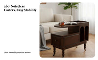 dual-level Rolling Side Table Space-Saving Mobile Storage Sturdy Construction Easy to Clean for Homeowners