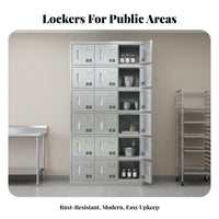 Rust-Proof Stainless Steel Multi-Door Cabinet Dining Tableware Cabinet Sturdy and Long-Lasting Employee Lunch Box Locker Secure Lock for Employees, Students, Workers, Cafeteria, School, Restaurant, Factory