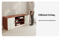 Contemporary Television Cabinet Sturdy Construction Sleek Wooden TV Cabinet Wear-Resistant Surface Entertainment Center with Storage for Bedroom