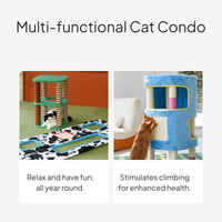 Cat Tree Condo with Scratcher and Removable Bed